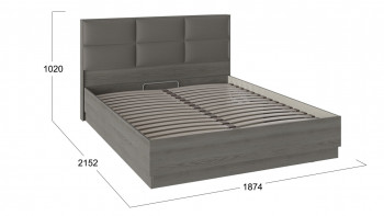 Кровать «Либерти» с мягким изголовьем и подъемным механизмом Хадсон/Ткань Грей/1800 в Мирном - mirnyj.mebel54.com | фото