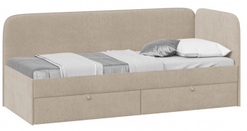 Кровать «Молли» с мягкой обивкой (900) тип 1 (Микровелюр Scandi Cream 03) в Мирном - mirnyj.mebel54.com | фото