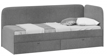 Кровать «Молли» с мягкой обивкой (900) тип 1 (Микровелюр Scandi Graphite 22) в Мирном - mirnyj.mebel54.com | фото