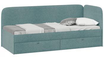 Кровать «Молли» с мягкой обивкой (900) тип 1 (Микровелюр Scandi Indigo 11) в Мирном - mirnyj.mebel54.com | фото