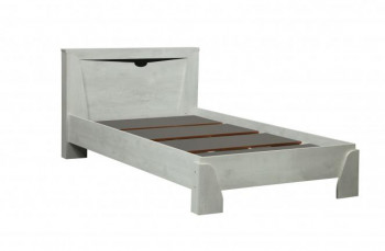 Кровать одинарная 33.07 с настилом "Лючия" (ш. 900)/(бетон пайн белый / венге / белый) в Мирном - mirnyj.mebel54.com | фото