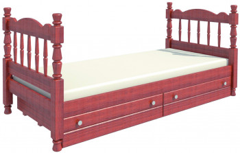 Кровать одинарная Аленка из массива сосны 800*1890 Орех в Мирном - mirnyj.mebel54.com | фото