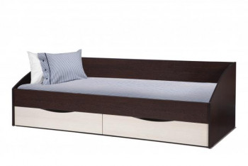 Кровать одинарная "Фея - 3" (симметричная) New (венге / вудлайн кремовый / ДВПО: белый) в Мирном - mirnyj.mebel54.com | фото
