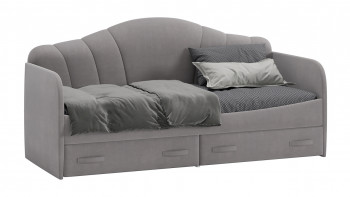 Кровать с мягкой спинкой и ящиками «Сабрина» 900 Светло-серый в Мирном - mirnyj.mebel54.com | фото