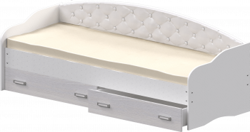 Кровать Софа-7 с мягкой спинкой (800х1900) Белый в Мирном - mirnyj.mebel54.com | фото