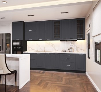 Кухонный гарнитур 1,8м Луксор высокие модули (Клен серый/корпус венге) в Мирном - mirnyj.mebel54.com | фото