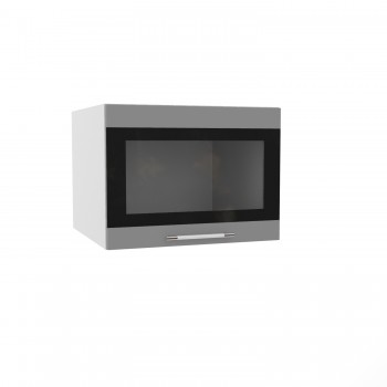 Лофт ГВПГСФ 600 шкаф верхний горизонтальный глубокий высокий (Штукатурка белая/корпус Серый) в Мирном - mirnyj.mebel54.com | фото