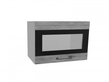 Лофт ПГСФ 500 шкаф верхний горизонтальный со стеклом и фотопечатью (Дуб майский/корпус Серый) в Мирном - mirnyj.mebel54.com | фото