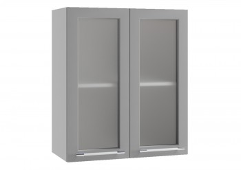 Лофт ПС 600 шкаф верхний со стеклом (Дуб бурый/корпус Серый) в Мирном - mirnyj.mebel54.com | фото