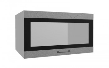 Лофт ВПГСФ 800 шкаф верхний горизонтальный со стеклом высокий с фотопечатью (Штукатурка серая/корпус Серый) в Мирном - mirnyj.mebel54.com | фото