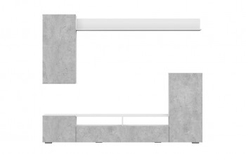 Мебель для гостиной МГС 4 (Белый/Цемент светлый) в Мирном - mirnyj.mebel54.com | фото