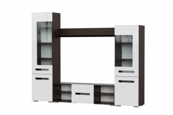 Мебель для гостиной МГС 6 (Исполнение 1/Венге/Белый глянец) в Мирном - mirnyj.mebel54.com | фото