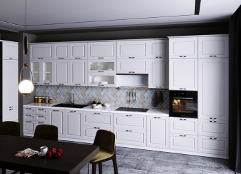 Модульная кухня Капри 2,7 м (Липа белый/Серый) в Мирном - mirnyj.mebel54.com | фото