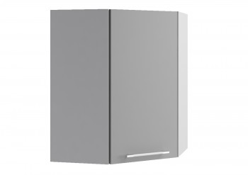 Монца ВПУ 600 Шкаф верхний угловой высокий (Белый софт/корпус Серый) в Мирном - mirnyj.mebel54.com | фото
