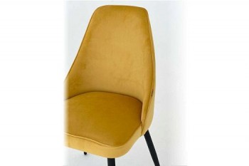 Набор стульев Милан 2 шт (желтый велюр/белый) в Мирном - mirnyj.mebel54.com | фото