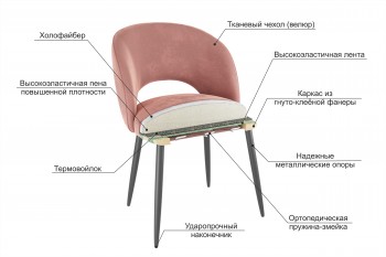 Набор стульев Моли 2 шт (бежевый велюр/белый) в Мирном - mirnyj.mebel54.com | фото
