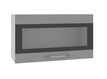 Олива ВПГСФ 800 Шкаф верхний горизонтальный со стеклом с фотопечатью высокий (Кофе с молоком/корпус Серый) в Мирном - mirnyj.mebel54.com | фото