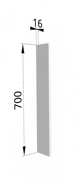Панель торцевая (для шкафа верхнего торцевого высотой 700 мм) ПТ 400 Мелисса (Белый скин) в Мирном - mirnyj.mebel54.com | фото