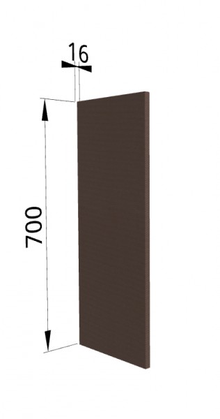 Панель торцевая П Квадро (для шкафа верхнего) Шоколад кожа в Мирном - mirnyj.mebel54.com | фото