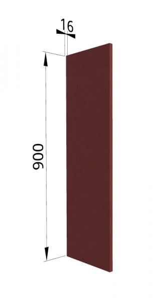 Панель торцевая ВП Квадро (для шкафа верхнего высокого) Красная кожа в Мирном - mirnyj.mebel54.com | фото