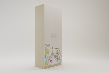 Шкаф 2-х створчатый с ящиками Флёр (Белый/корпус Клен) в Мирном - mirnyj.mebel54.com | фото