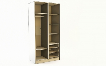 Шкаф 2-х створчатый с ящиками Флёр (Белый/корпус Выбеленное дерево) в Мирном - mirnyj.mebel54.com | фото