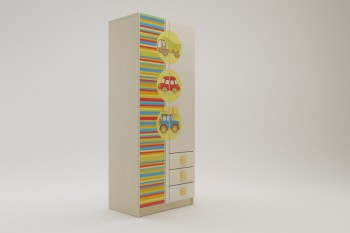 Шкаф 2-х створчатый с ящиками Клаксон (Бежевый/корпус Клен) в Мирном - mirnyj.mebel54.com | фото