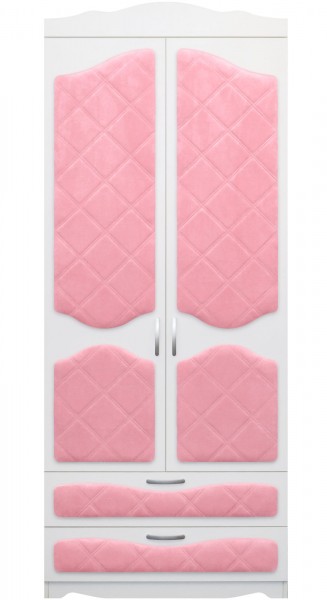 Шкаф 2-х створчатый с ящиками серии Иллюзия 36 Светло-розовый в Мирном - mirnyj.mebel54.com | фото