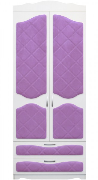 Шкаф 2-х створчатый с ящиками серии Иллюзия 67 Светло-фиолетовый в Мирном - mirnyj.mebel54.com | фото