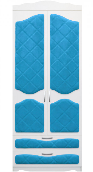 Шкаф 2-х створчатый с ящиками серии Иллюзия 84 Ярко-голубой в Мирном - mirnyj.mebel54.com | фото