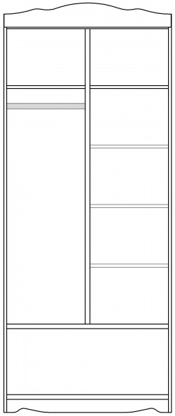 Шкаф 2-х створчатый серии Иллюзия 33 Сиреневый в Мирном - mirnyj.mebel54.com | фото