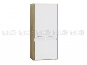 Шкаф 2-х створчатый спальня Фортуна (Дуб сонома/белый глянец) в Мирном - mirnyj.mebel54.com | фото