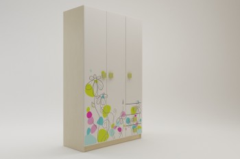 Шкаф 3-х створчатый с ящиками Флёр (Белый/корпус Клен) в Мирном - mirnyj.mebel54.com | фото