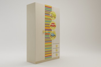 Шкаф 3-х створчатый с ящиками Клаксон (Бежевый/корпус Клен) в Мирном - mirnyj.mebel54.com | фото