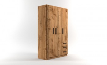 Шкаф 3-х створчатый с ящиками Шервуд (Дуб Вотан) в Мирном - mirnyj.mebel54.com | фото