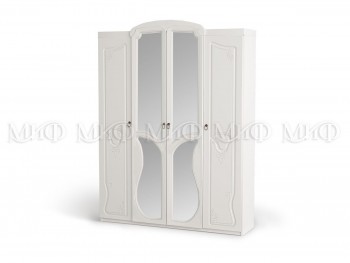 Шкаф 4-створчатый Мария (Белый глянец) в Мирном - mirnyj.mebel54.com | фото