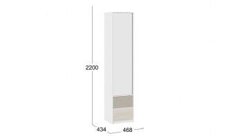 Шкаф для белья комбинированный «Сканди» Дуб Гарден/Белый/Глиняный серый в Мирном - mirnyj.mebel54.com | фото