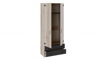Шкаф для одежды комбинированный «Окланд» (Фон Черный/Дуб Делано) в Мирном - mirnyj.mebel54.com | фото