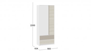 Шкаф для одежды комбинированный «Сканди» Дуб Гарден/Белый/Глиняный серый в Мирном - mirnyj.mebel54.com | фото