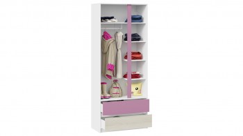 Шкаф для одежды комбинированный «Сканди» Дуб Гарден/Белый/Лиловый в Мирном - mirnyj.mebel54.com | фото