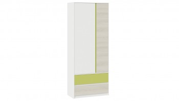 Шкаф для одежды комбинированный «Сканди» Дуб Гарден/Белый/Зеленый в Мирном - mirnyj.mebel54.com | фото