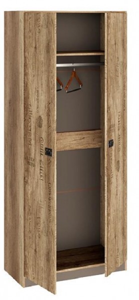 Шкаф для одежды «Пилигрим» (Дуб Каньон светлый, Фон серый) в Мирном - mirnyj.mebel54.com | фото