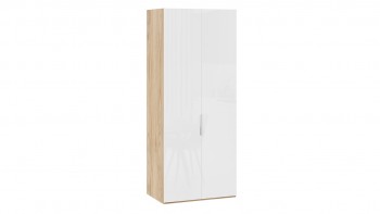 Шкаф для одежды с 2 глухими дверями «Эмбер» Яблоня Беллуно/Белый глянец в Мирном - mirnyj.mebel54.com | фото