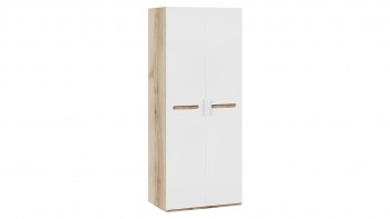 Шкаф для одежды с 2-мя дверями «Фьюжн» Дуб Делано/Белый глянец в Мирном - mirnyj.mebel54.com | фото