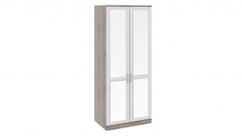 Шкаф для одежды с 2-мя зеркальными дверями «Прованс» (Дуб Сонома трюфель/Крем) в Мирном - mirnyj.mebel54.com | фото