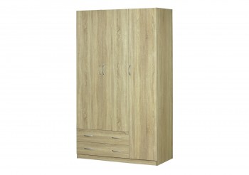 Шкаф для платья и белья 3-х дверный без зеркала Дуб Сонома в Мирном - mirnyj.mebel54.com | фото