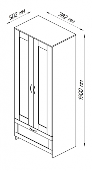 Шкаф двухдверный Сириус с 1 ящиком белый в Мирном - mirnyj.mebel54.com | фото