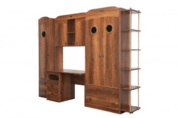 Шкаф комбинированный для белья с иллюминатором «Навигатор» (Дуб Каньон) в Мирном - mirnyj.mebel54.com | фото