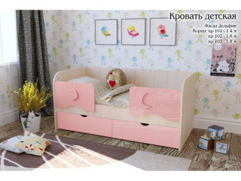 Соня Кровать детская 2 ящика 1.6 Розовый глянец в Мирном - mirnyj.mebel54.com | фото