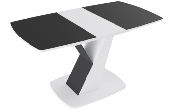 Стол обеденный «Гарда» Тип 1 (Белый/Стекло матовое черный графит) в Мирном - mirnyj.mebel54.com | фото